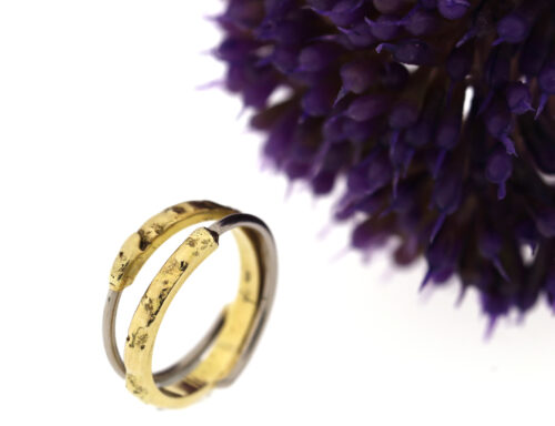 Geelgouden ring met palladium